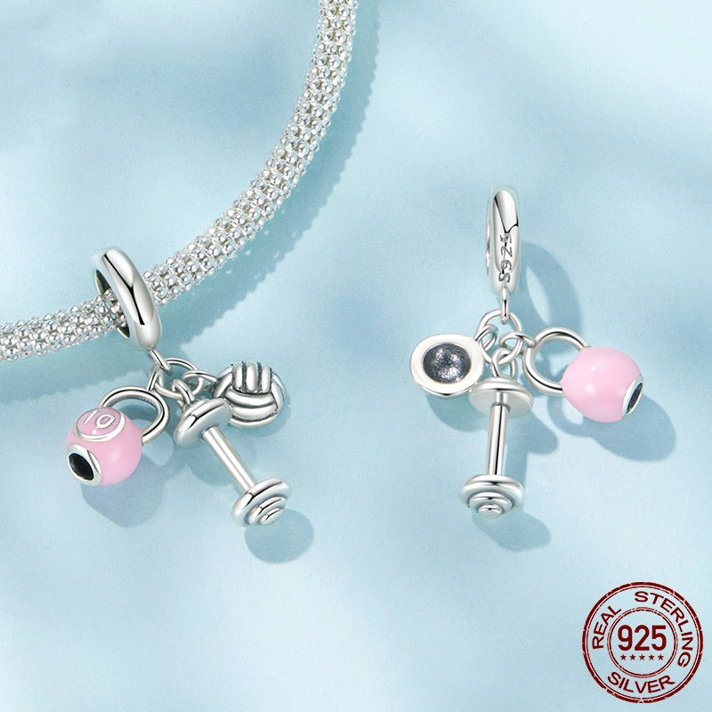Sterling Silver Sports Bead – Volleyball & Fitness Pendant Charm - Magnolia Wild SC