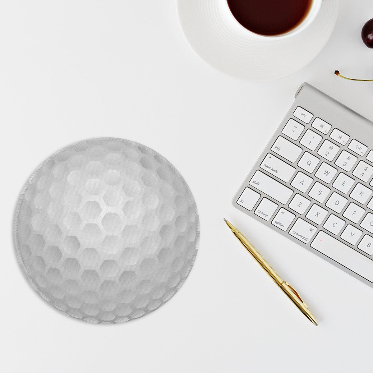 Golf Ball Mouse Pad – Non-Slip Polyester Rubber Base Mouse Pad - Magnolia Wild SC