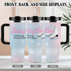 "Figure Skating Mom: Early Mornings & Expensive Blades" 40oz Tumbler with Handle and Straw - Magnolia Wild SC