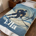 Personalized Hockey Velveteen  Plush Blanket — Custom Name for Players, Moms, and Fans
