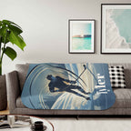 Custom Hockey Player Sherpa Blanket — Personalized Name & Number