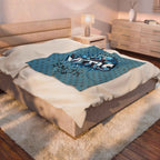 Personalized Hockey Velveteen Blanket — Custom Team Logo, Player Name & Number