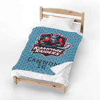 Personalized Hockey Velveteen Blanket — Custom Team Logo, Player Name & Number