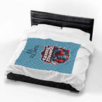 Personalized Hockey Velveteen Blanket — Custom Team Logo, Player Name & Number