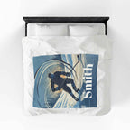 Personalized Hockey Velveteen  Plush Blanket — Custom Name for Players, Moms, and Fans