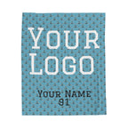 Personalized Hockey Velveteen Blanket — Custom Team Logo, Player Name & Number