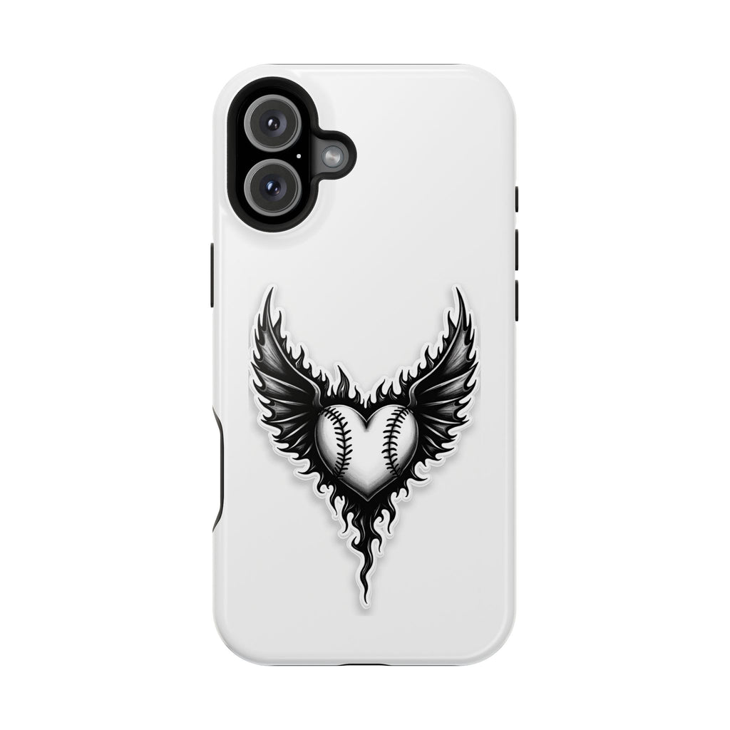 Baseball Heart Wings MagSafe iPhone Case | Gothic Tattoo Aesthetic - Magnolia Wild SC