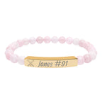 Personalized Baseball/Softball Bracelet | Natural Stone Stretch Bar Bracelet