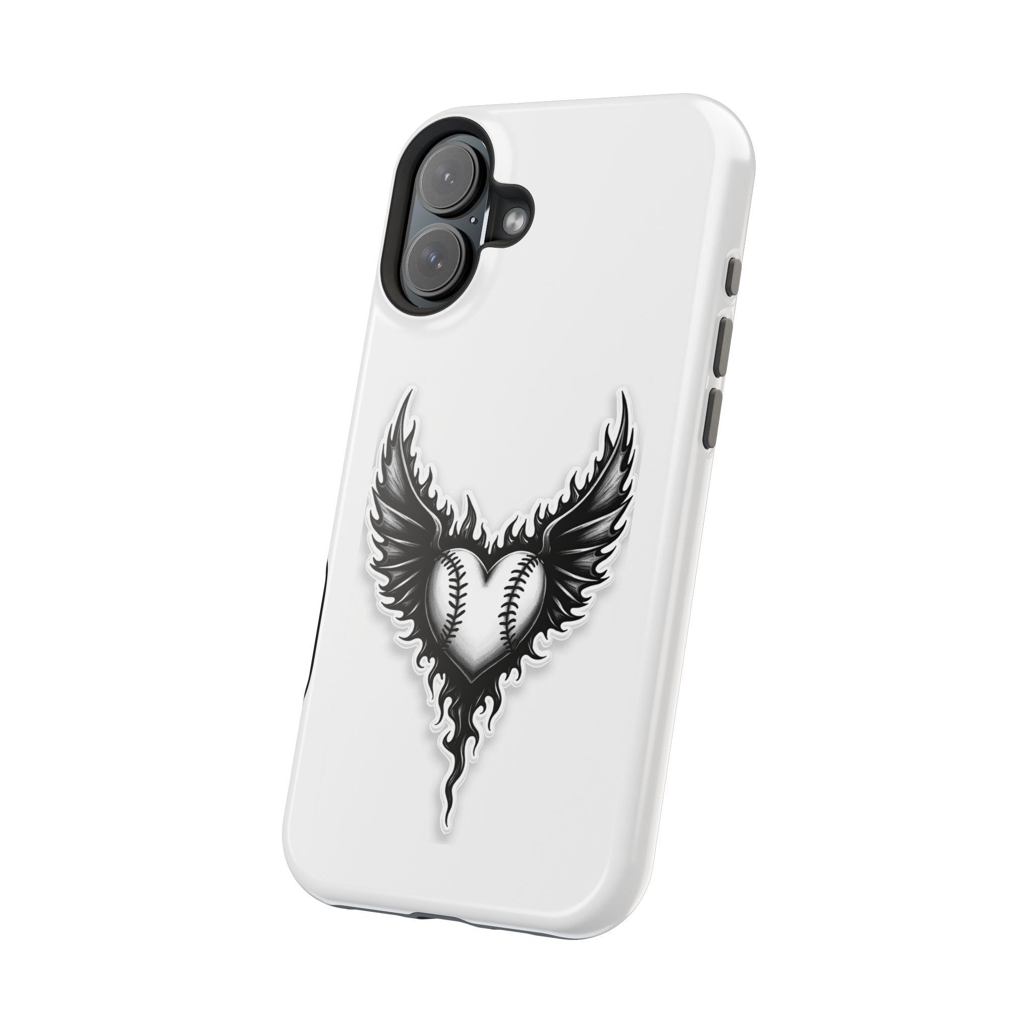 Baseball Heart Wings MagSafe iPhone Case | Gothic Tattoo Aesthetic - Magnolia Wild SC