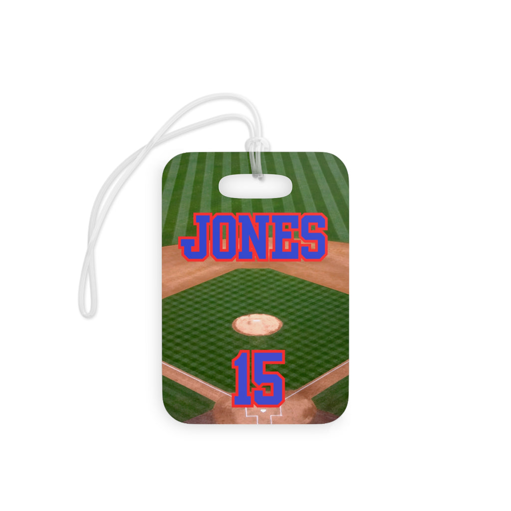 Baseball Luggage Tag — Customizable Name & Number with Game Checklist - Magnolia Wild SC