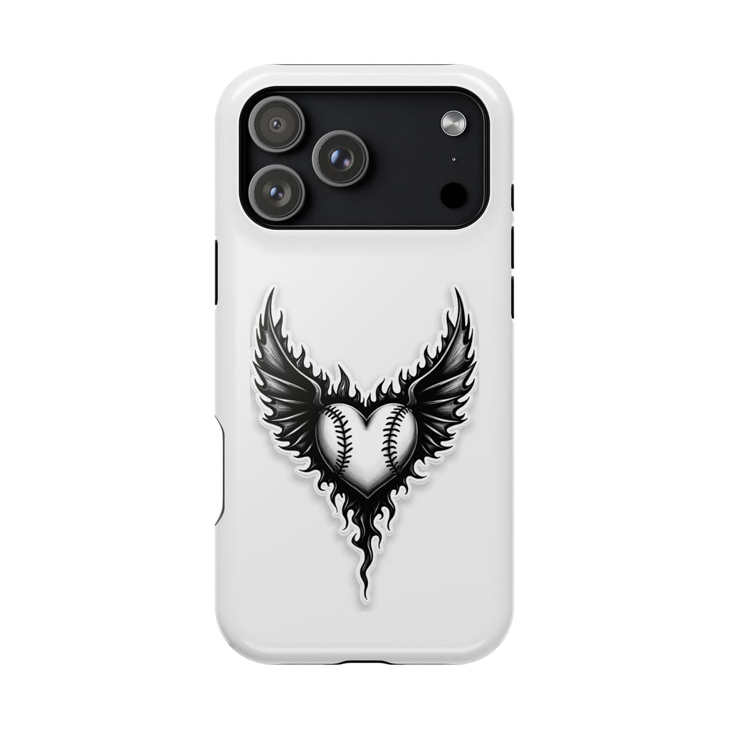 Baseball Heart Wings MagSafe iPhone Case | Gothic Tattoo Aesthetic - Magnolia Wild SC