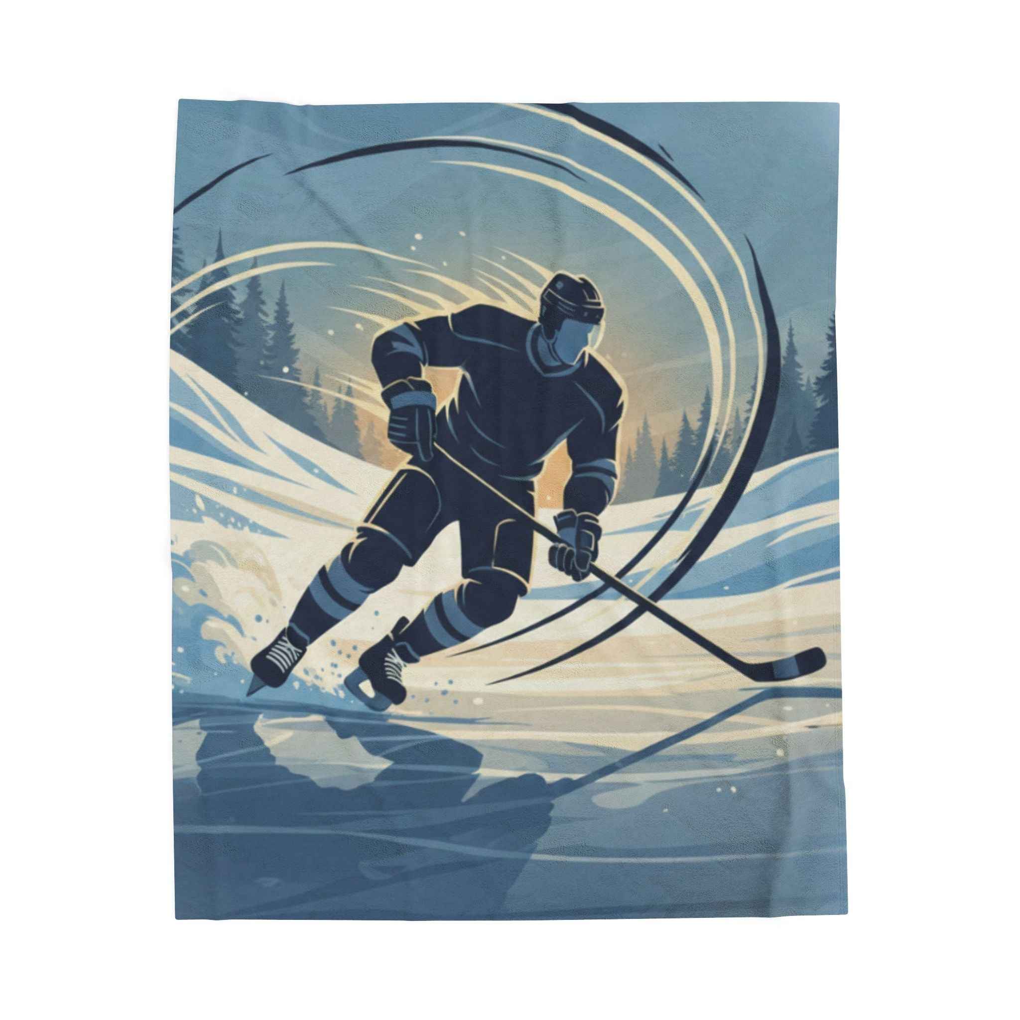 Personalized Hockey Velveteen  Plush Blanket — Custom Name for Players, Moms, and Fans