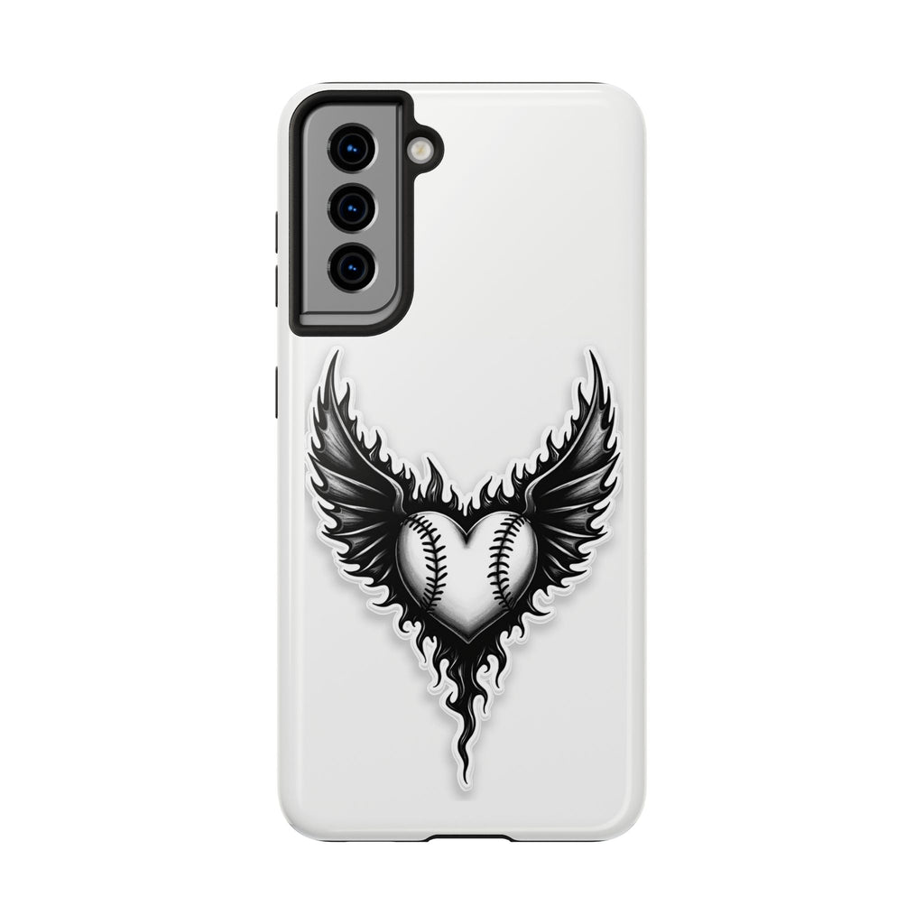Baseball Heart Wings Samsung Case | Neo-Traditional Tattoo Art - Magnolia Wild SC