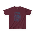 Maroon t-shirt with 'Yetti Vibes' graphic design on a white background