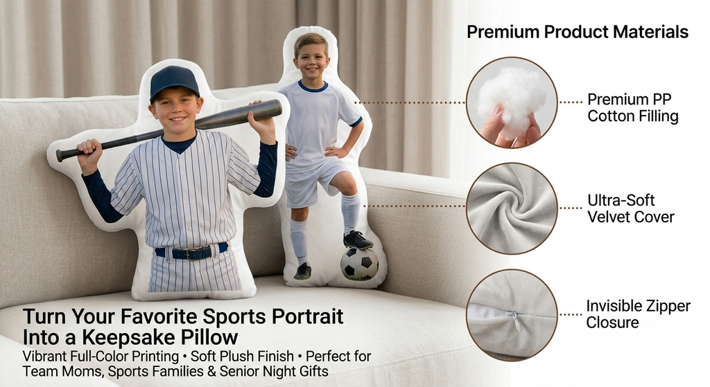 Custom Photo Shaped Pillow — Personalized Picture Pillow
