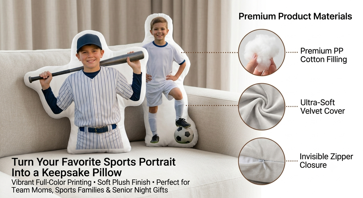 Custom Photo Shaped Pillow — Personalized Picture Pillow