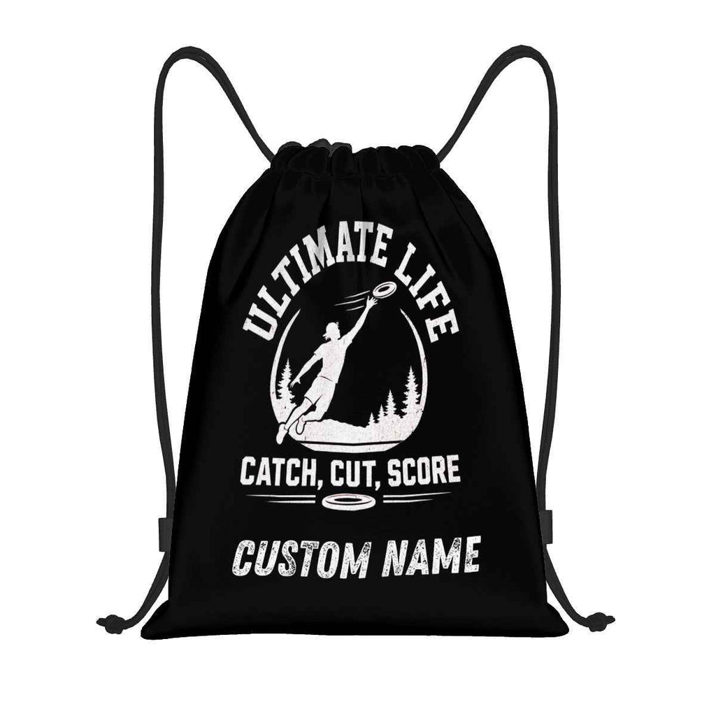 Personalized Ultimate Frisbee Drawstring Bag - "Cut. Catch. Score"