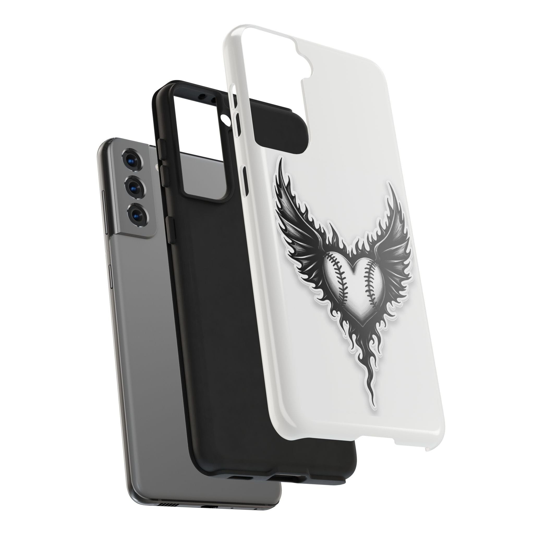 Baseball Heart Wings Samsung Case | Neo-Traditional Tattoo Art - Magnolia Wild SC