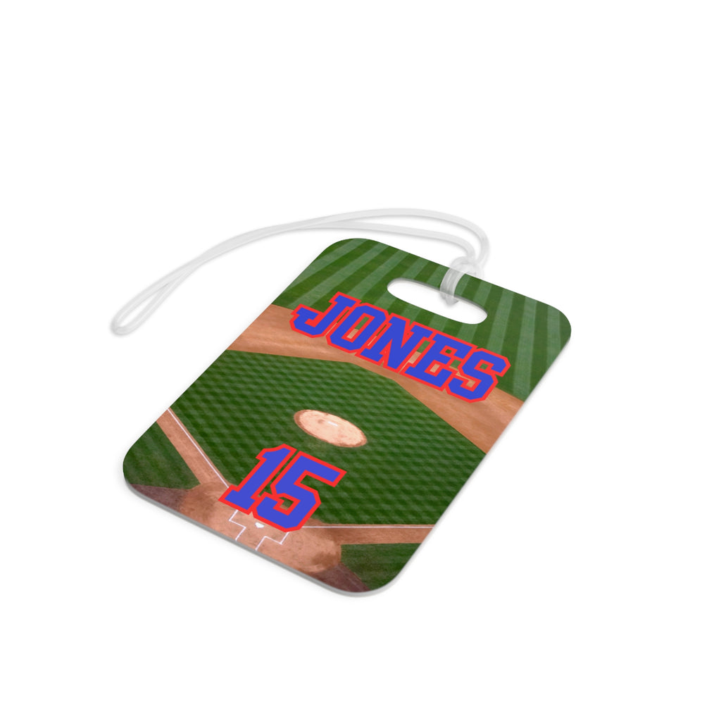 Baseball Luggage Tag — Customizable Name & Number with Game Checklist - Magnolia Wild SC