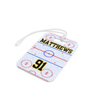 Hockey Luggage Tag — Customizable Name & Number with Game Checklist