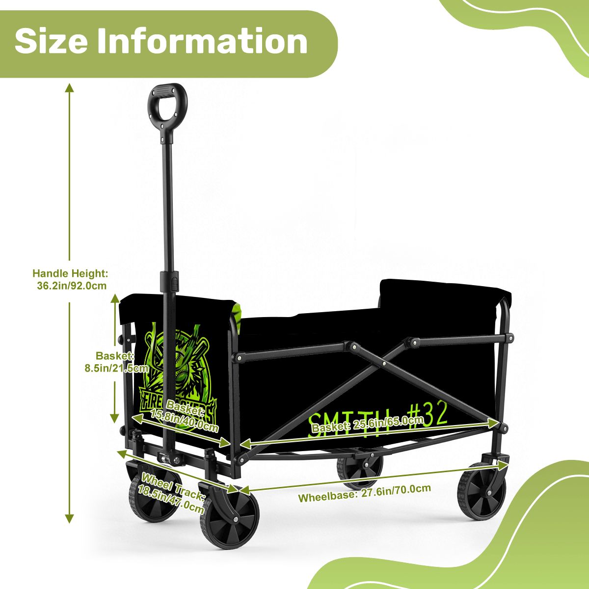 Custom Foldable Sports Wagon – Personalized Gear Cart for Game Day - Magnolia Wild SC