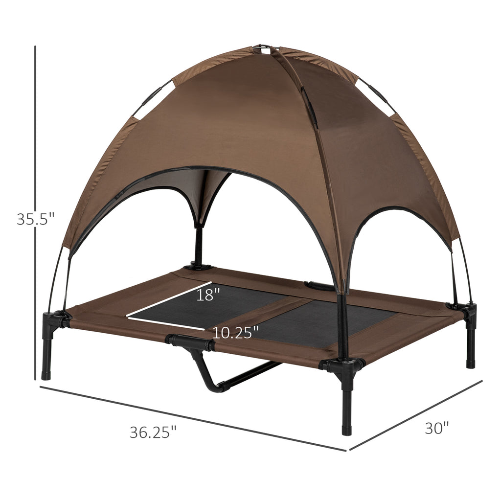Elevated Portable Dog Cot Pet Bed with UV Protection Canopy Shade - Magnolia Wild SC