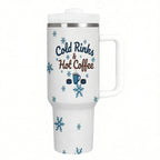 Hockey Mom "Cold Rinks & Hot Coffee" 40oz Insulated Tumbler with Handle and Straw - Magnolia Wild SC