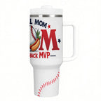 The "Snack Shack MVP" 40oz Baseball Mom Tumbler - Magnolia Wild SC