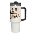 Elegant Watercolor Basketball Mom 40oz Insulated Tumbler with Handle and Straw - Magnolia Wild SC