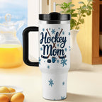Hockey Mom "Cold Rinks & Hot Coffee" 40oz Insulated Tumbler with Handle and Straw - Magnolia Wild SC