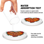 Basketball Mom Car Coasters – 2 Pack Ceramic Absorbent Cup Holder Inserts with Cork Base - Magnolia Wild SC