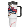 Baseball Mom "Dirt, Diamonds & Dugouts" 40oz Insulated Tumbler with Handle and Straw - Magnolia Wild SC