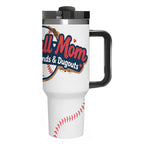 Baseball Mom "Dirt, Diamonds & Dugouts" 40oz Insulated Tumbler with Handle and Straw - Magnolia Wild SC