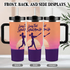 Softball Mom Life 40oz Tumbler with Handle and Straw - Magnolia Wild SC