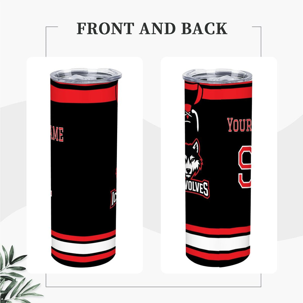 Custom Hockey Jersey 20oz Stainless Steel Tumbler with Straw - Magnolia Wild SC