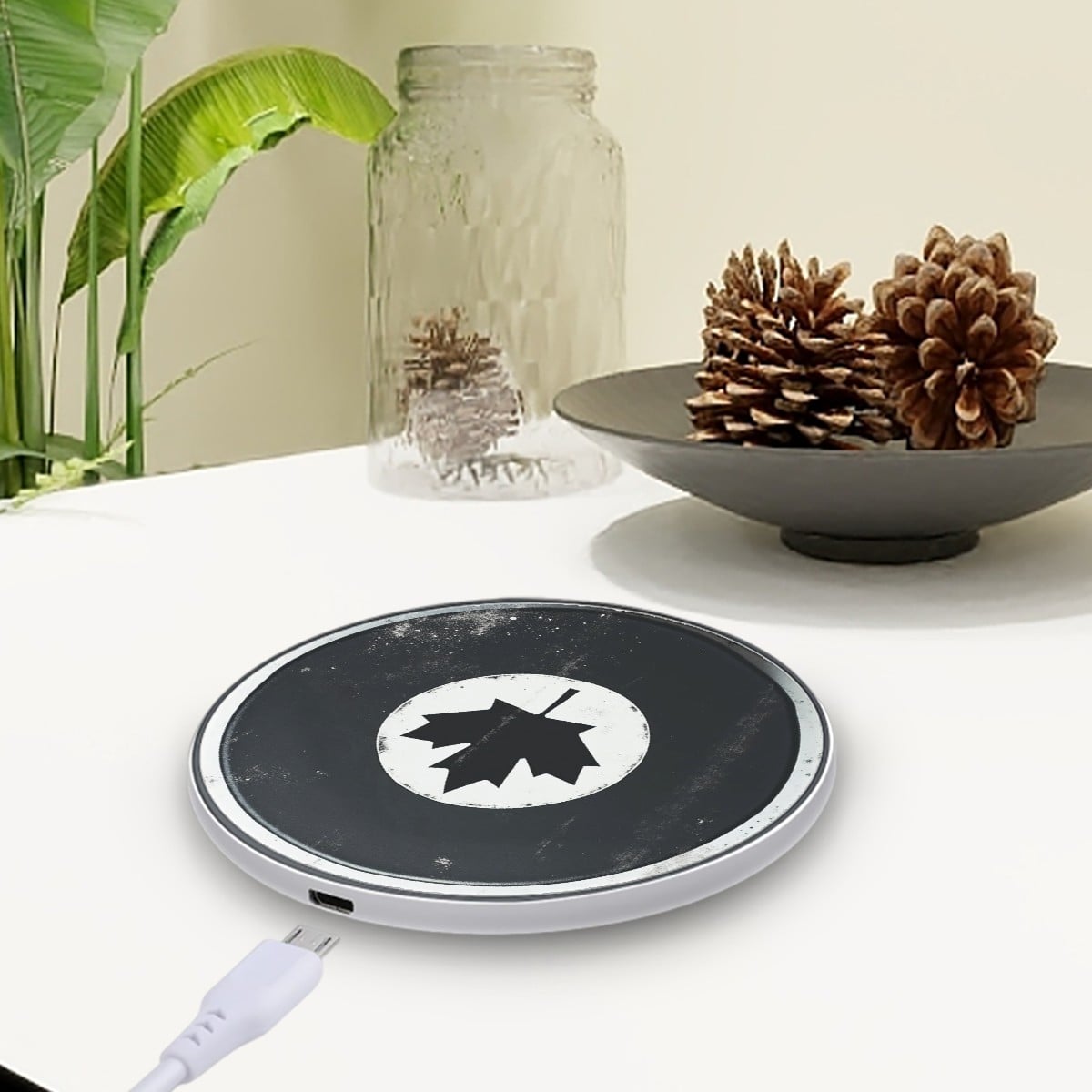 Hockey Puck Wireless Charging Pad – Fast 10W Compact Charger - Magnolia Wild SC