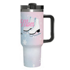 "Figure Skating Mom: Early Mornings & Expensive Blades" 40oz Tumbler with Handle and Straw - Magnolia Wild SC