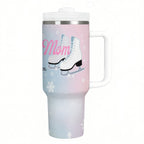 "Figure Skating Mom: Early Mornings & Expensive Blades" 40oz Tumbler with Handle and Straw - Magnolia Wild SC
