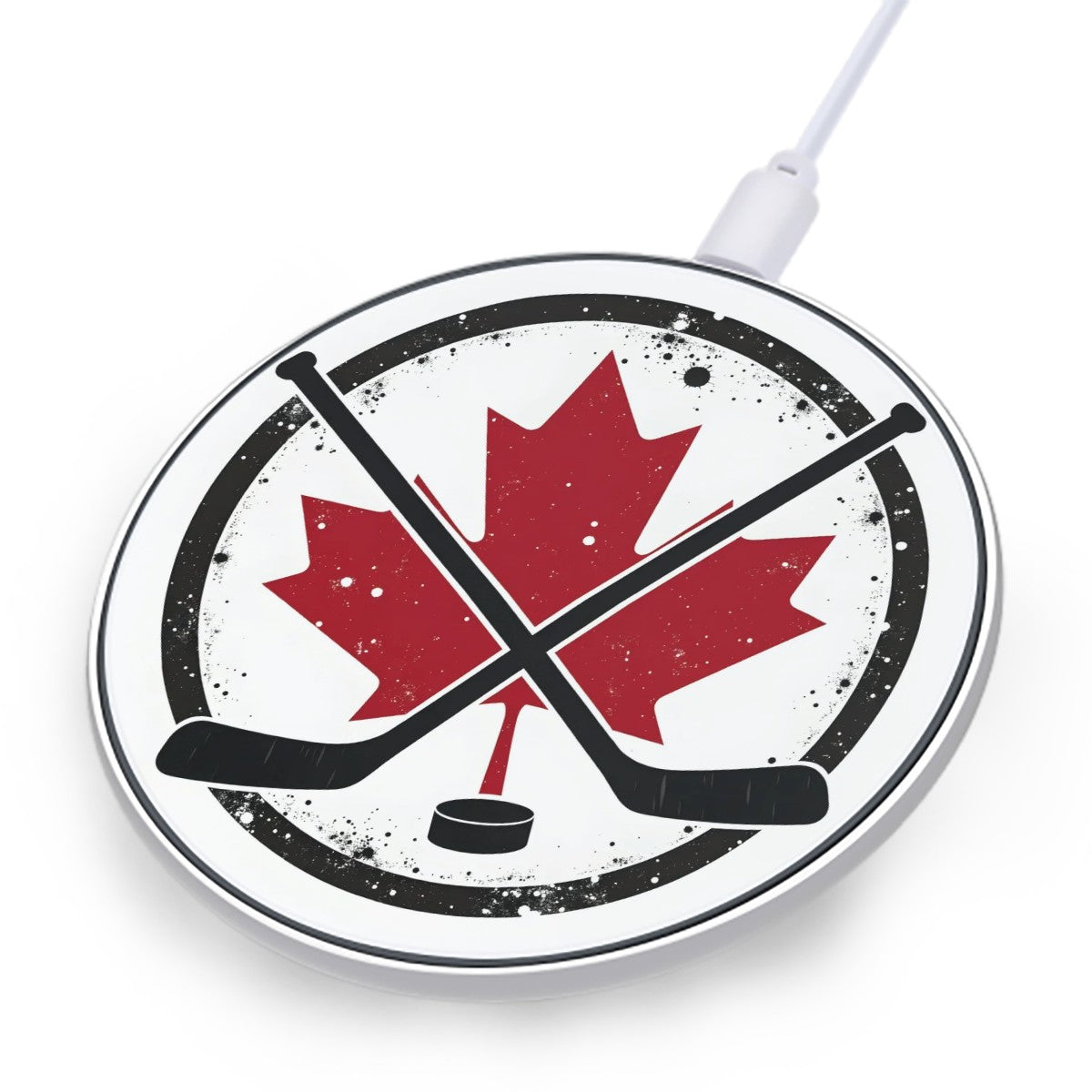 Canadian Hockey Wireless Charging Pad – Fast 10W Compact Charger - Magnolia Wild SC