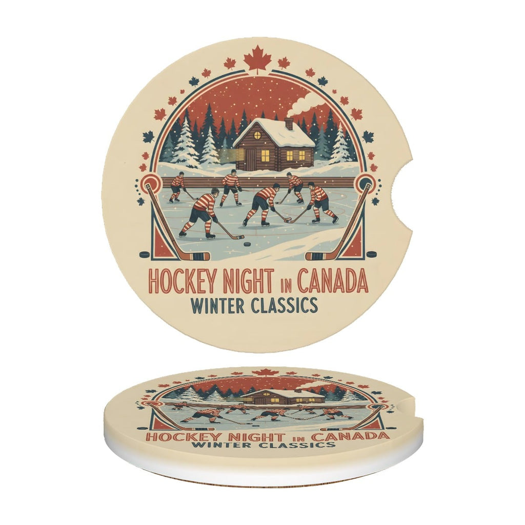 Hockey Night in Canada Ceramics Car Coasters 2 pcs - Magnolia Wild SC