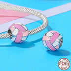 Volleyball Bead – Sterling Silver Volleyball Jewelry Bead for Bracelets & Necklaces - Magnolia Wild SC