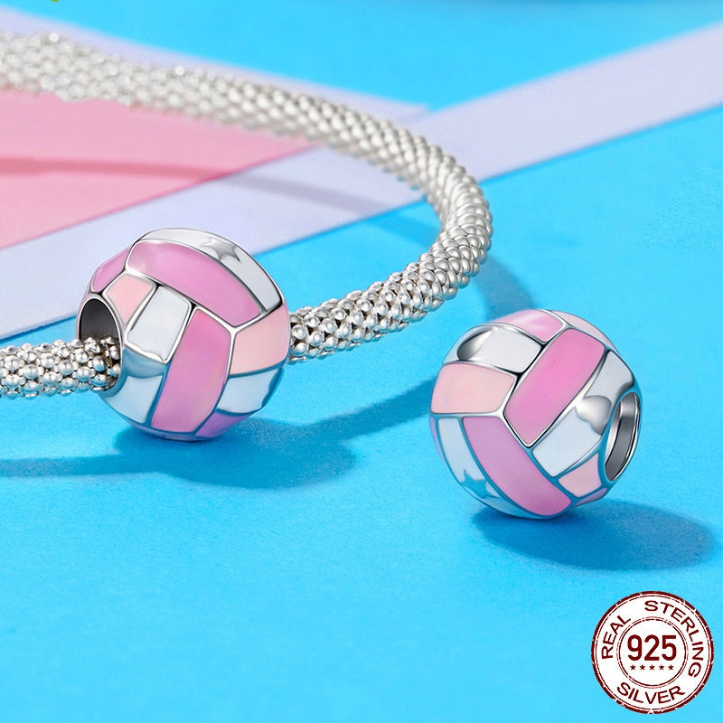 Volleyball Bead – Sterling Silver Volleyball Jewelry Bead for Bracelets & Necklaces - Magnolia Wild SC