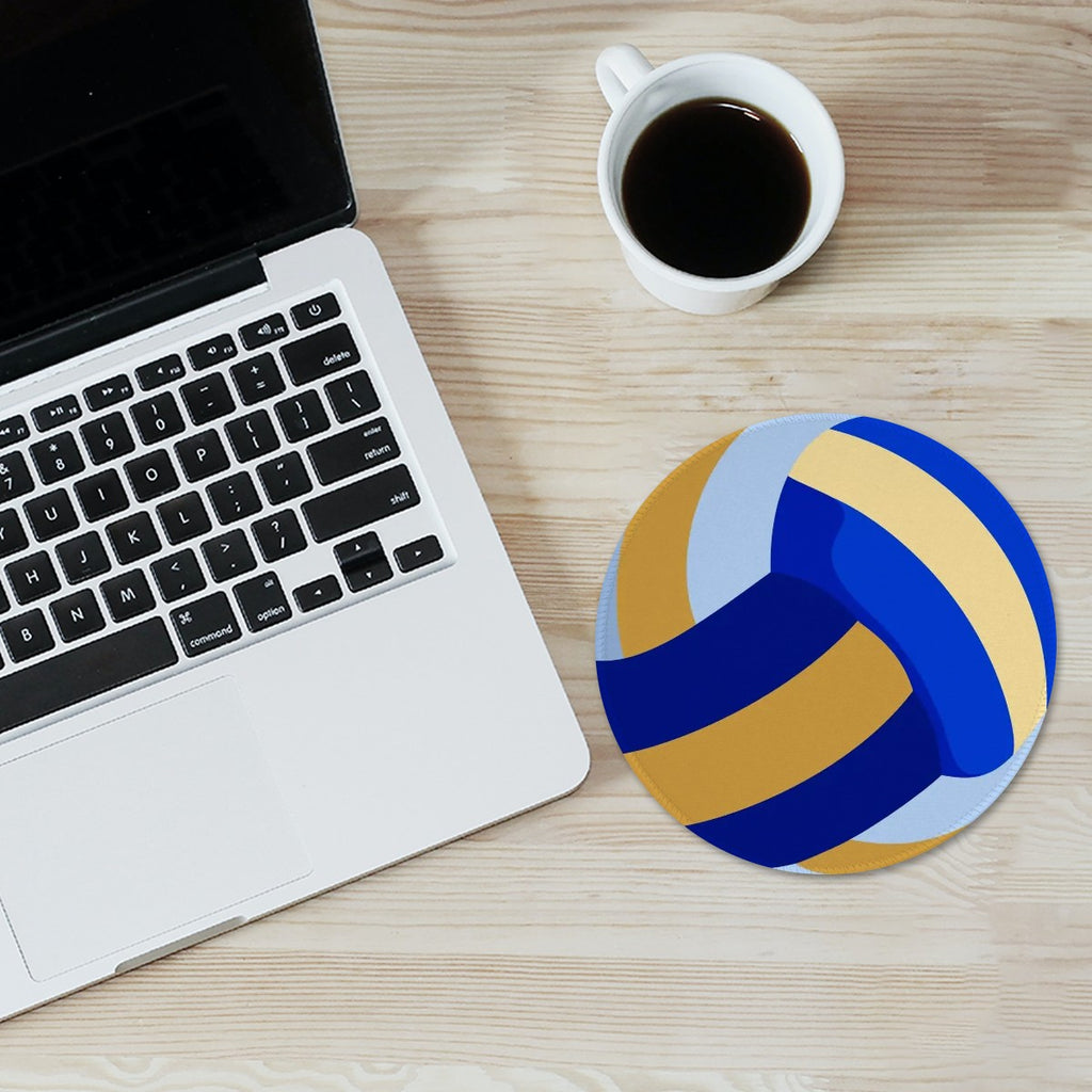 Volleyball-Inspired Round Mouse Pad – Sporty Custom Desk Mat for Work, Study & Gaming - Magnolia Wild SC
