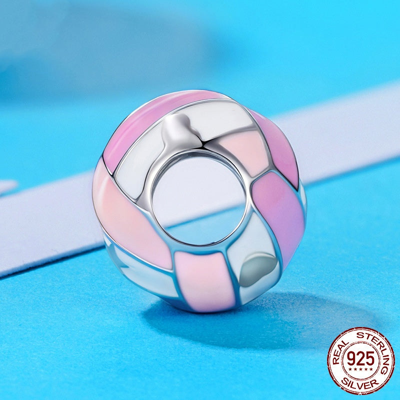 Volleyball Bead – Sterling Silver Volleyball Jewelry Bead for Bracelets & Necklaces - Magnolia Wild SC