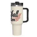 Elegant Football Mom 40oz Insulated Tumbler with Handle and Straw - Magnolia Wild SC