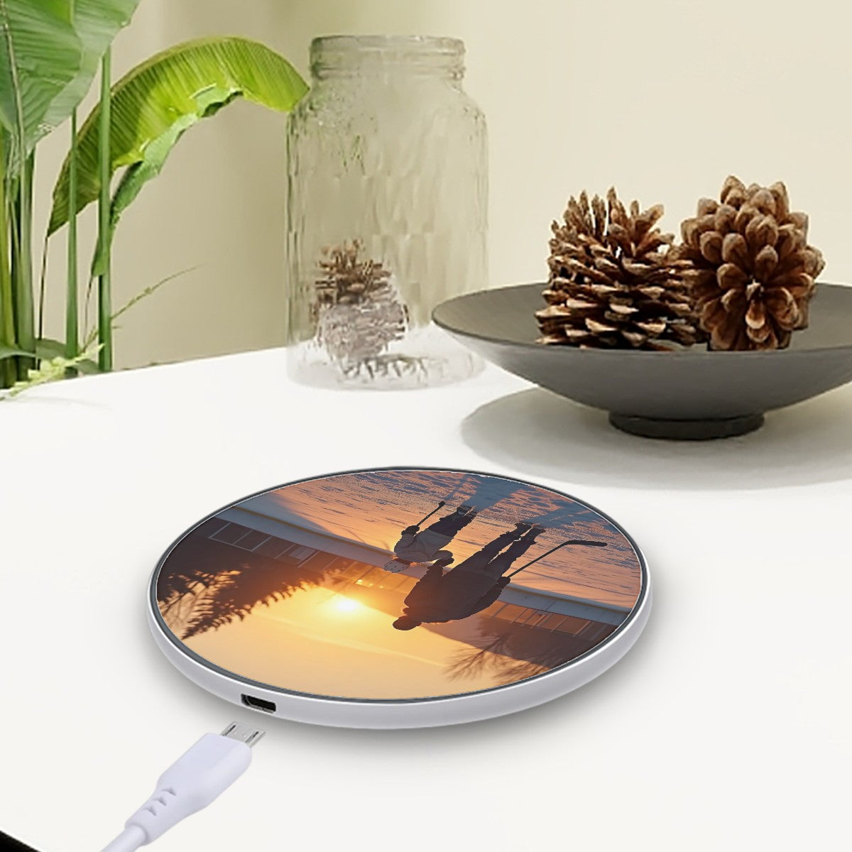 Father & Son Hockey Traditions 10W Wireless Charging Pad - Magnolia Wild SC