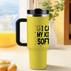 My Kid Has Softball 40oz Tumbler with Handle and Straw - Magnolia Wild SC