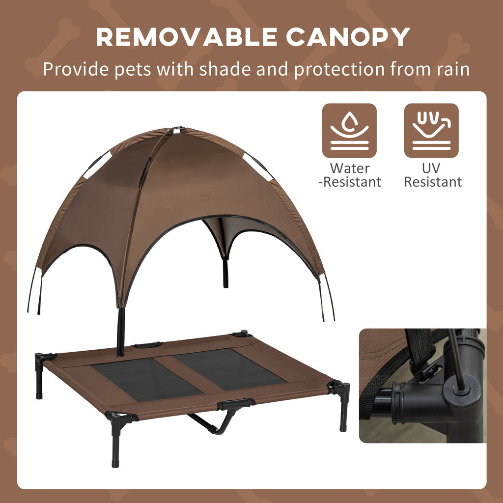 Elevated Portable Dog Cot Pet Bed with UV Protection Canopy Shade - Magnolia Wild SC