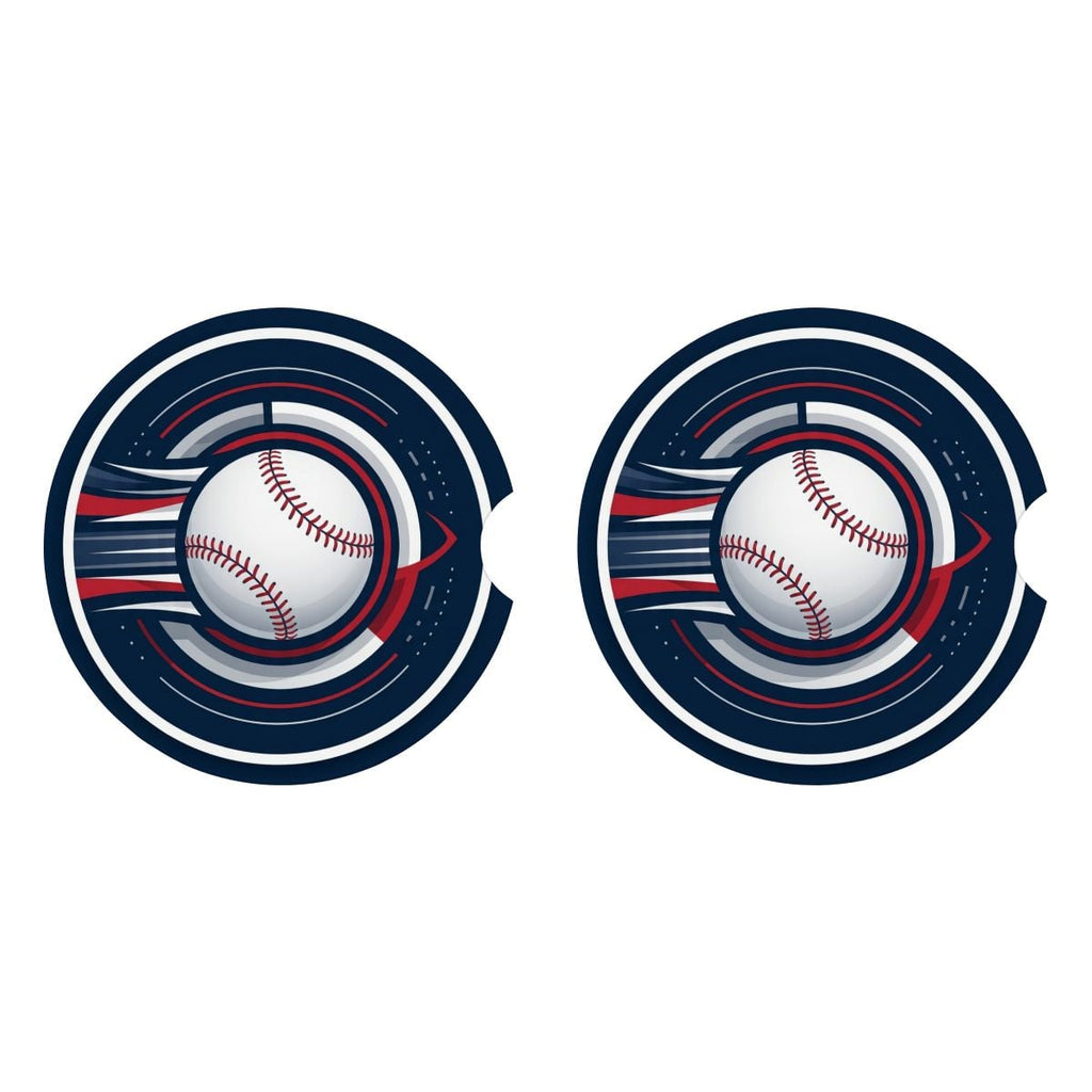 Baseball Power Stroke Car Coasters | Absorbent Ceramic 2-Pack