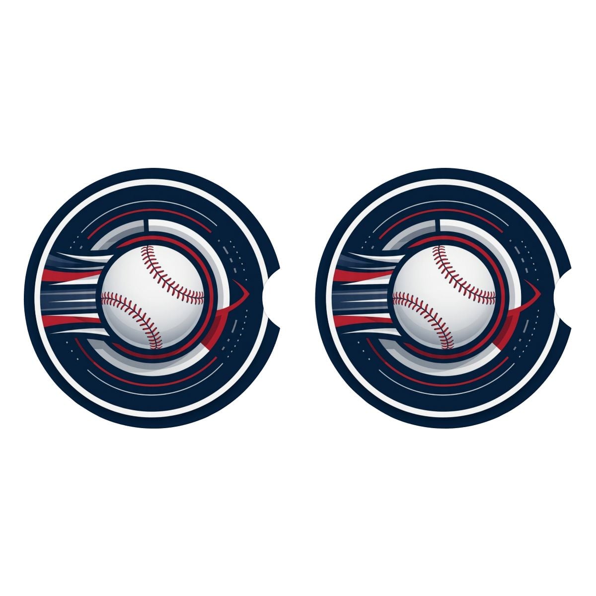 Baseball Power Stroke Car Coasters | Absorbent Ceramic 2-Pack